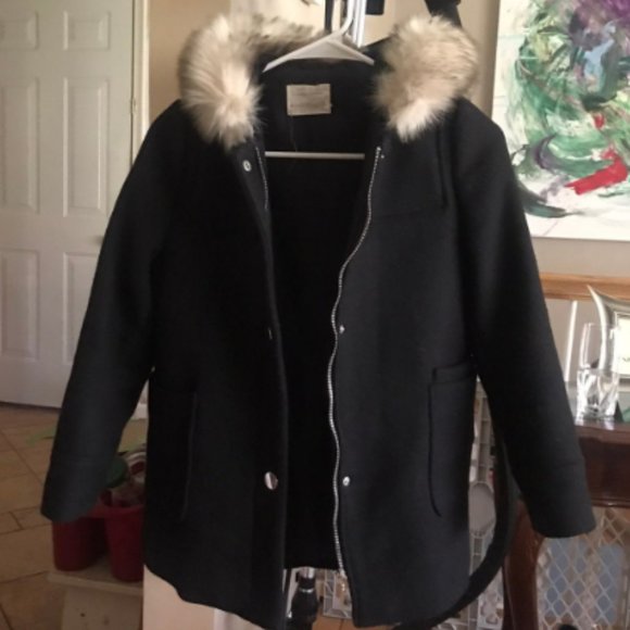 ZARA Kids fur trim coat size 11/12